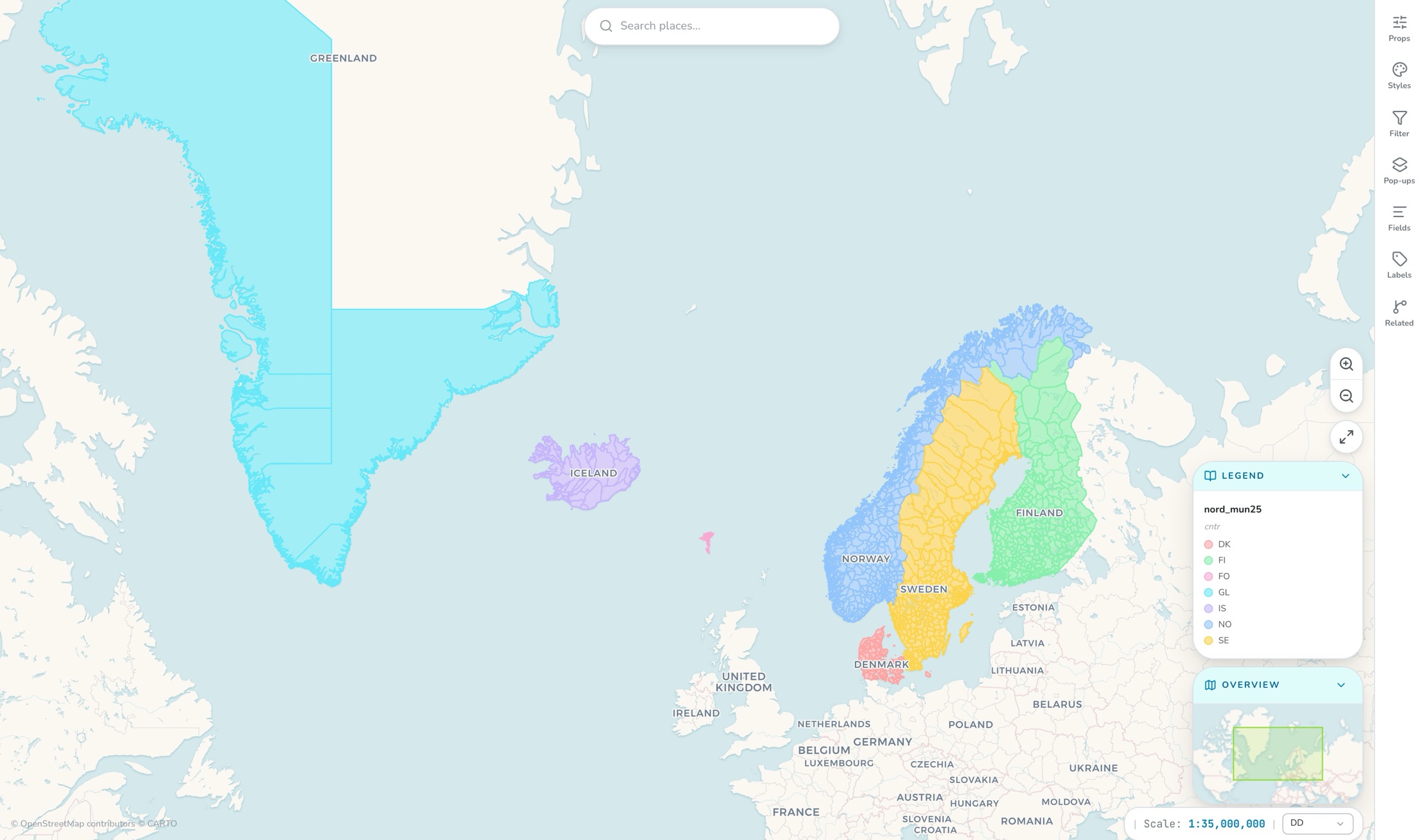 A freshly ingested layer on the map